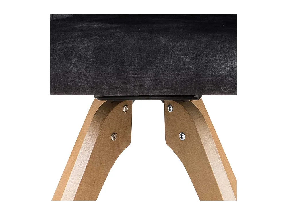 Drehbare Stühle in Anthrazit Velours Armlehnen (2er Set)