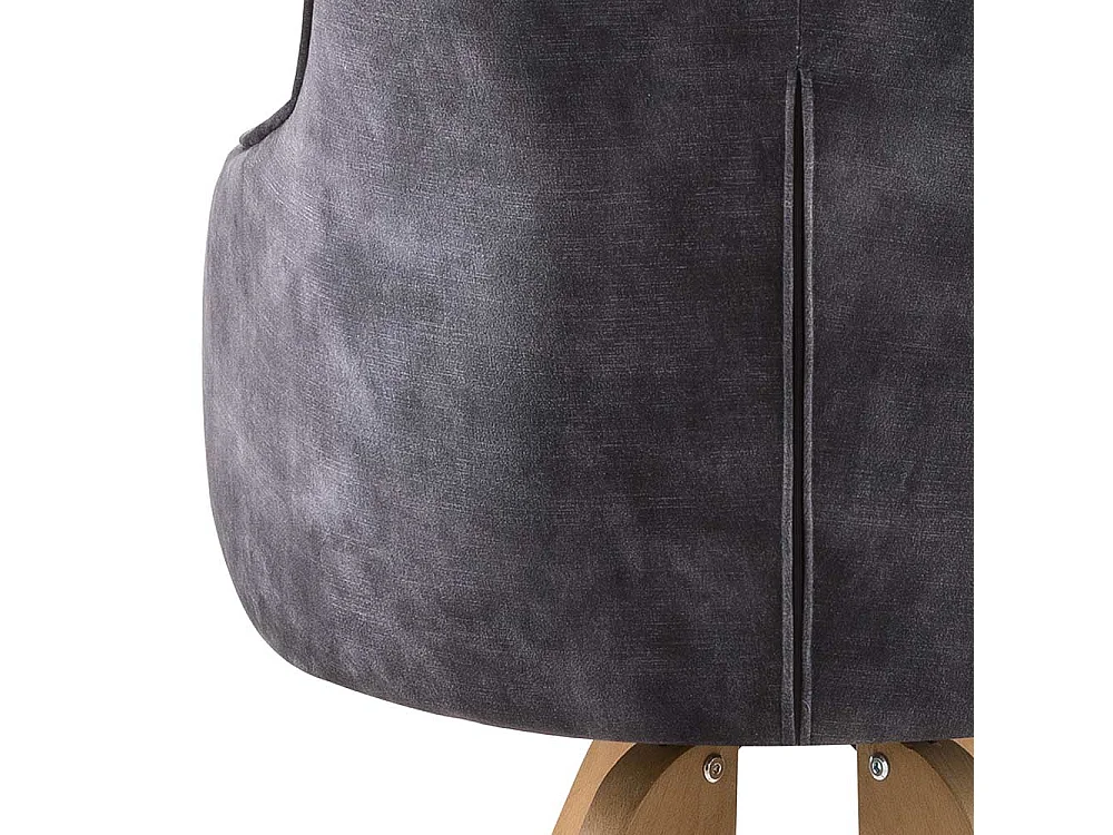 Drehbare Stühle in Anthrazit Velours Armlehnen (2er Set)