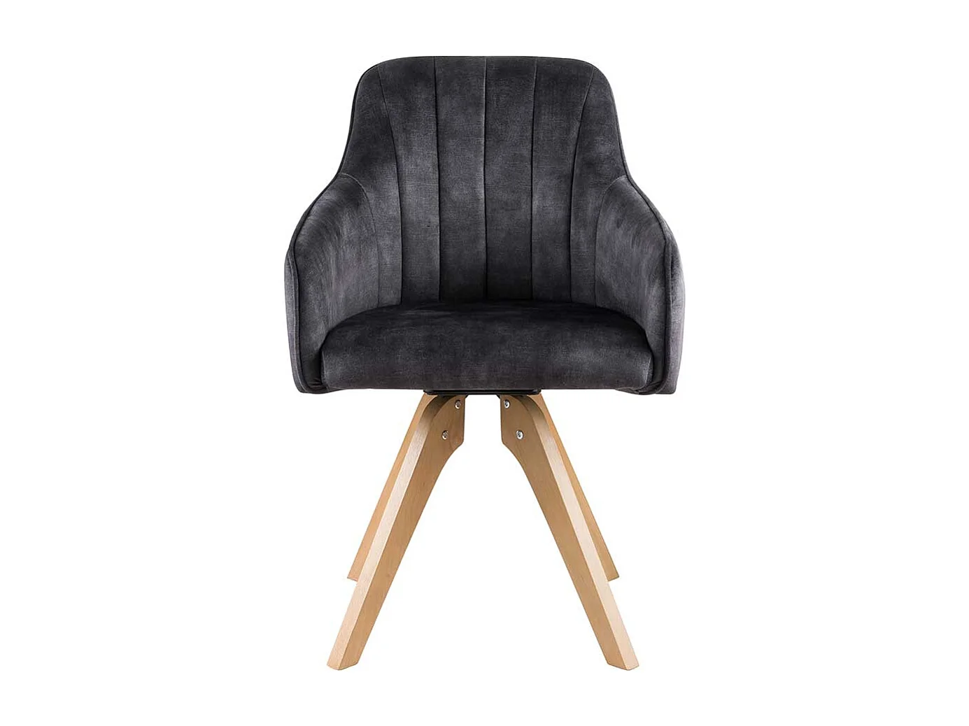 Drehbare Stühle in Anthrazit Velours Armlehnen (2er Set)