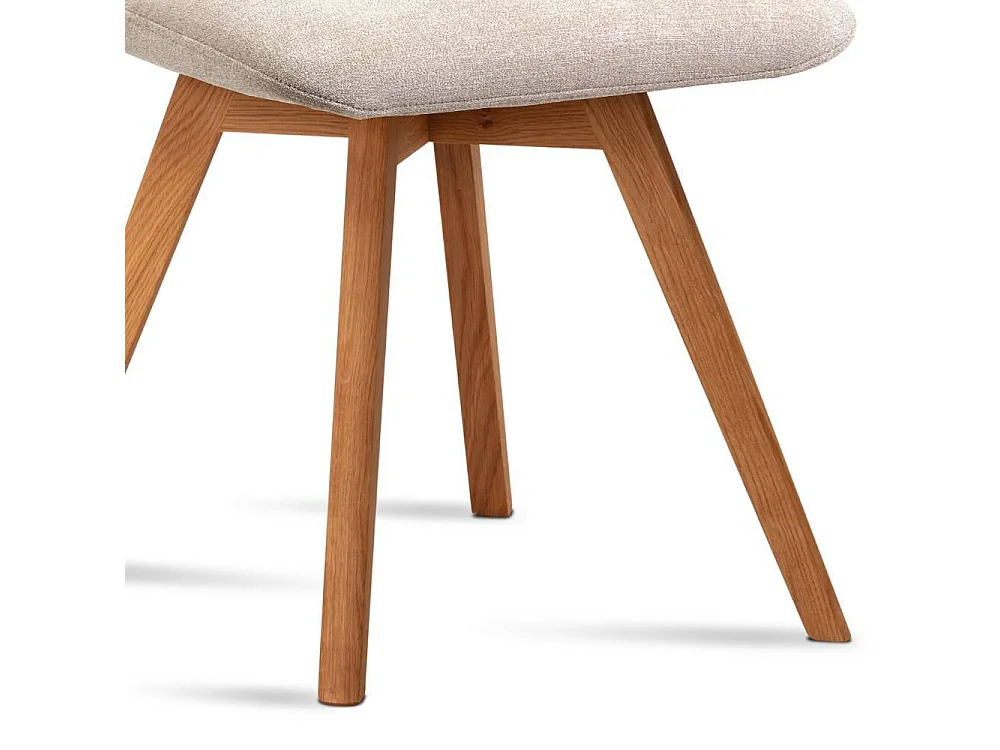 Esszimmerstuhl Polsterstuhl Esszimmer in Beige aus Flockstoff (2er Set)