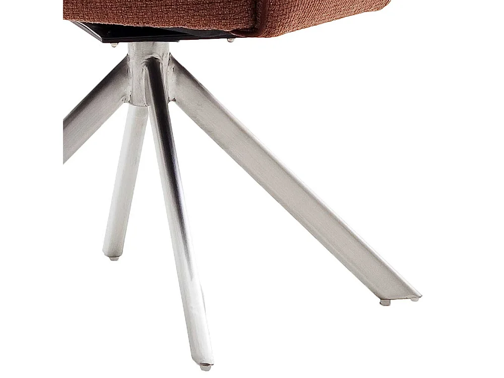 Armlehner in Rostfarben Strukturstoff Edelstahl (2er Set)