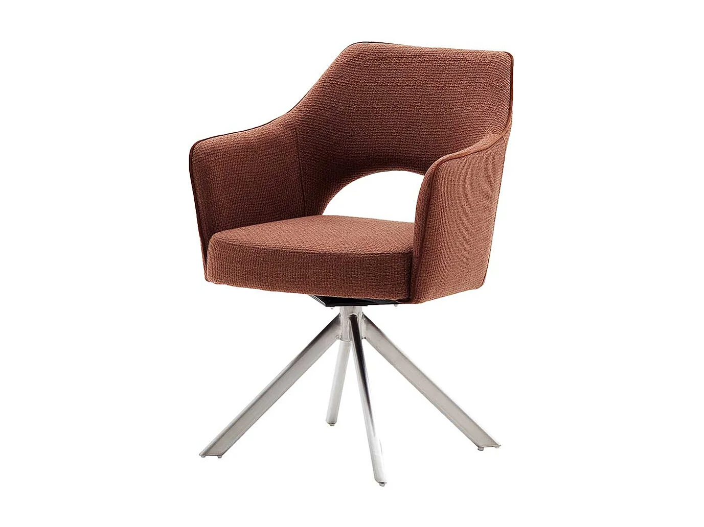 Armlehner in Rostfarben Strukturstoff Edelstahl (2er Set)