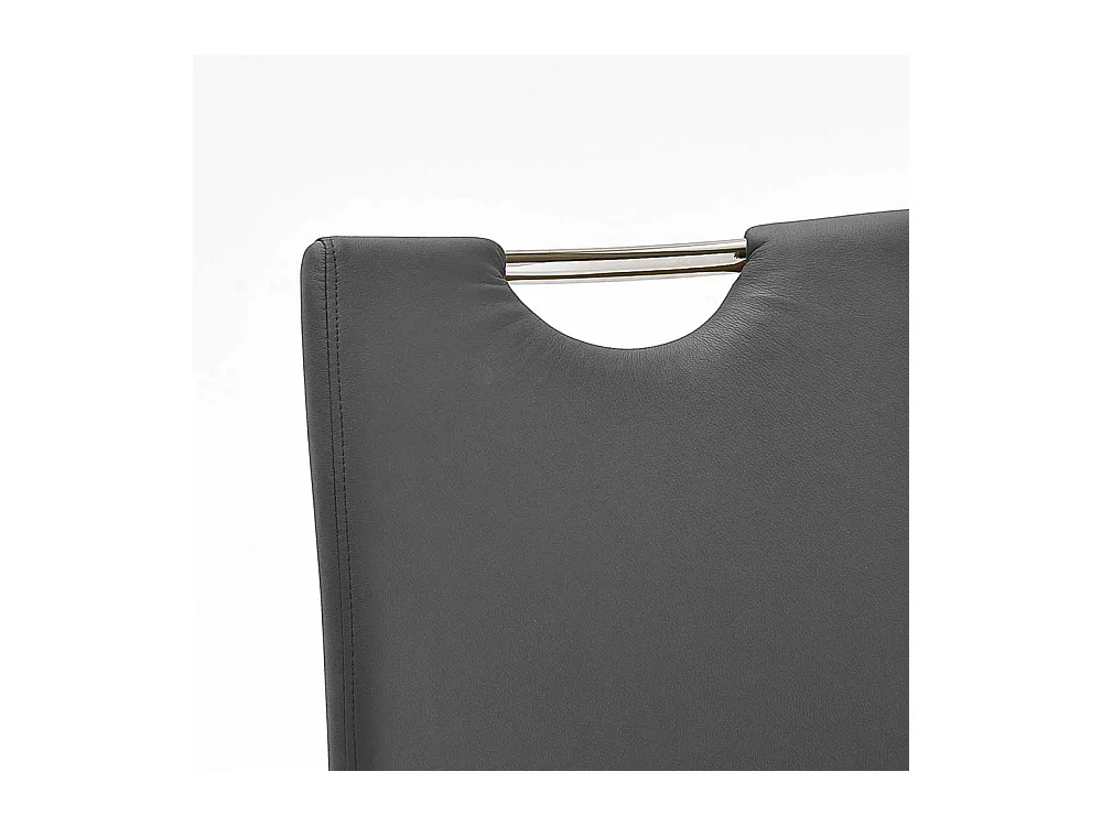 Schwingstuhl in Grau Stahl verchromt (4er Set)