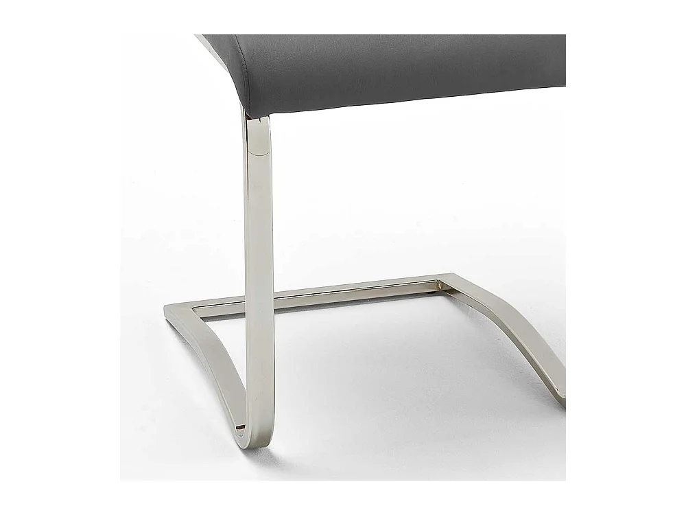 Schwingstuhl in Grau Stahl verchromt (4er Set)