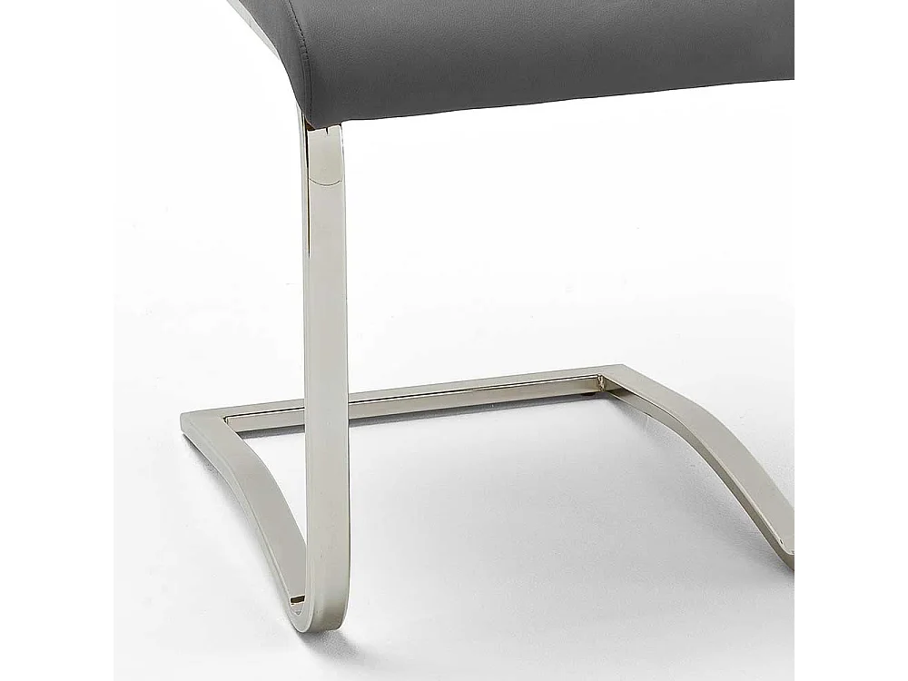 Schwingstuhl in Grau Stahl verchromt (4er Set)