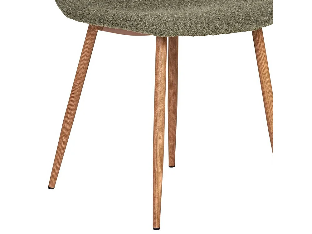 Esszimmerstuhl Polsterstuhl in Dunkelgrün aus Boucle Stoff (2er Set)