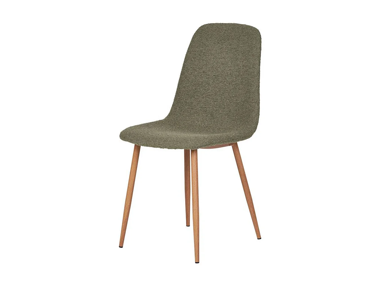 Esszimmerstuhl Polsterstuhl in Dunkelgrün aus Boucle Stoff (2er Set)