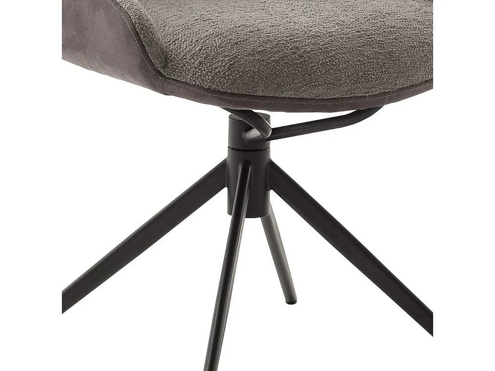 Esszimmerstuhl drehbar Boucle und Webstoff (2er Set)