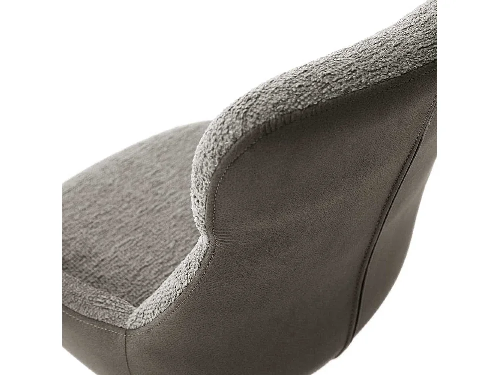 Esszimmerstuhl drehbar Boucle und Webstoff (2er Set)