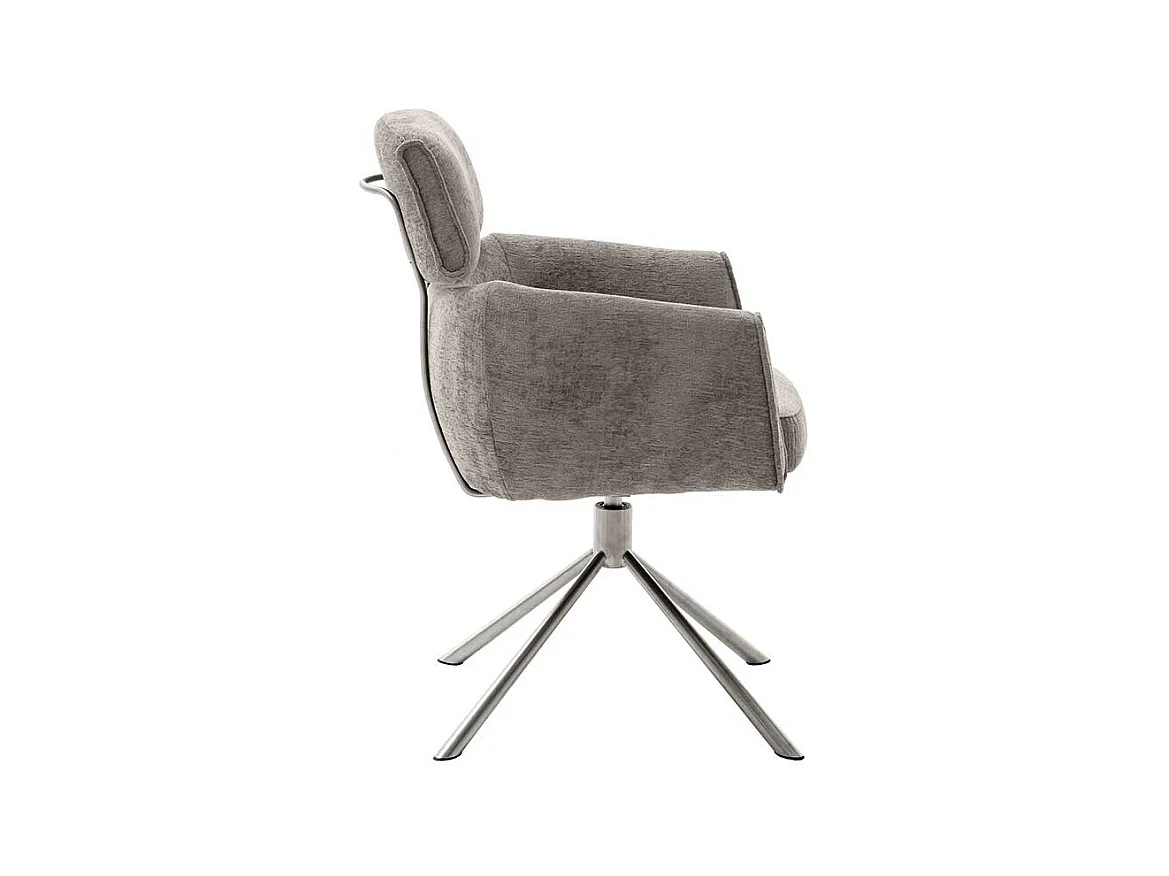 Esszimmerstuhl Set in modernem Design Webstoff und Edelstahl (2er Set)