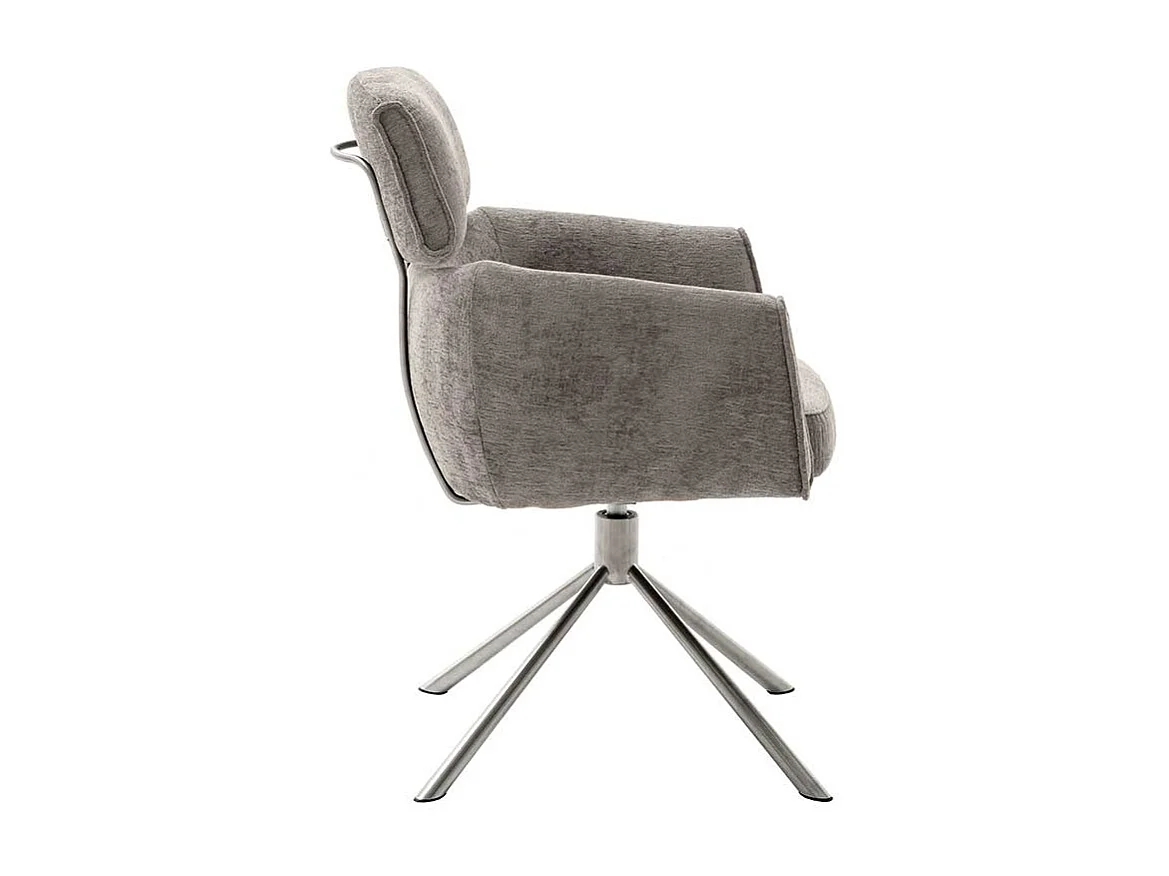 Esszimmerstuhl Set in modernem Design Webstoff und Edelstahl (2er Set)