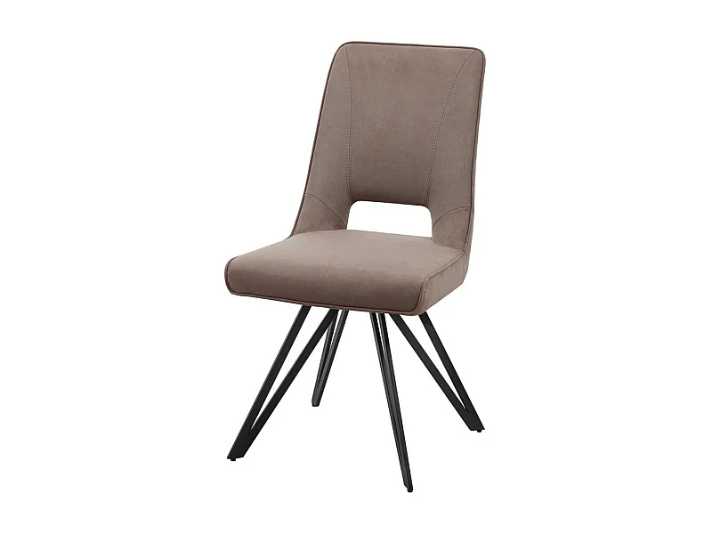 Polsterstühle Esszimmer in Taupe und Schwarz hoher Lehne (2er Set)