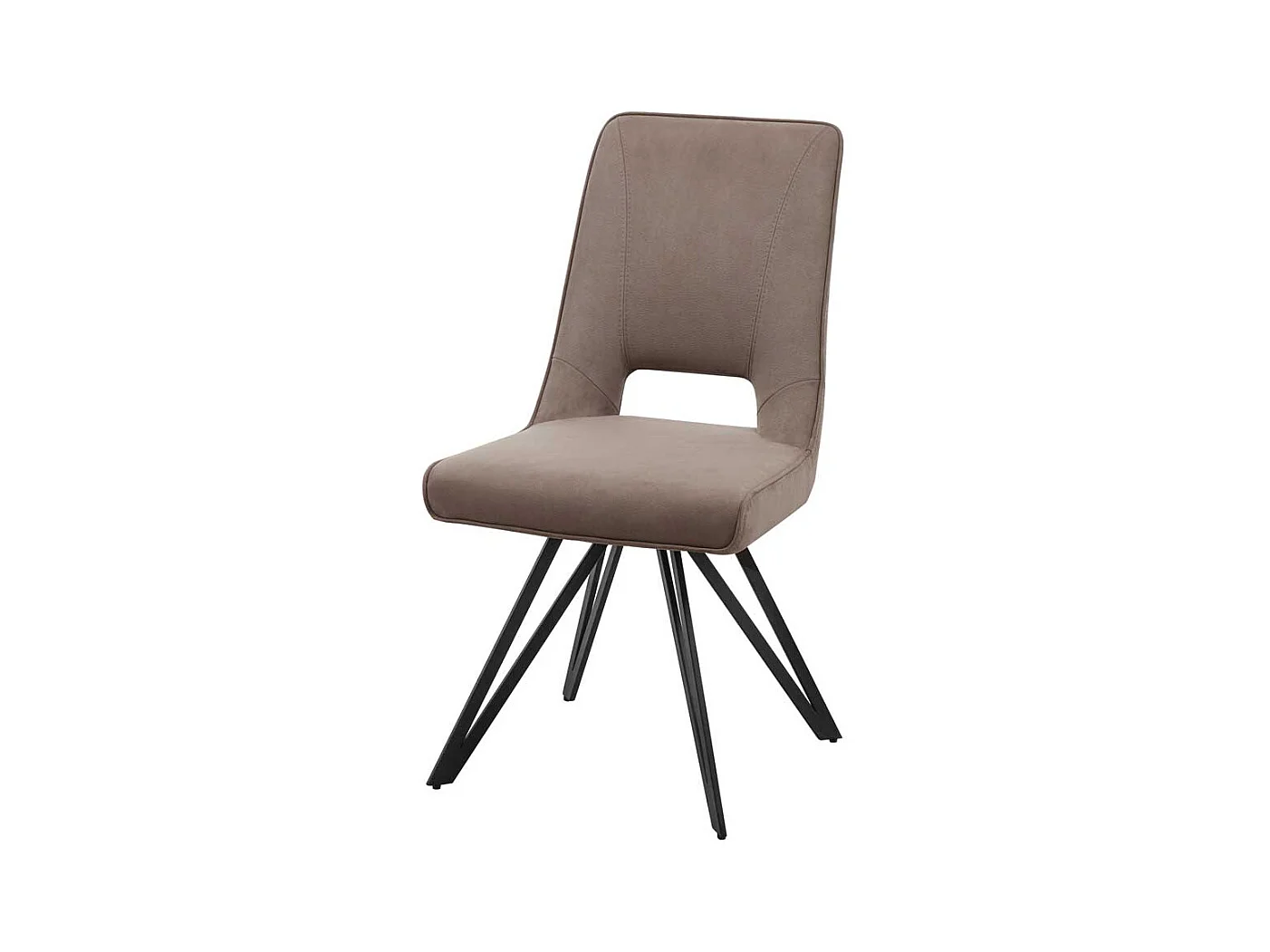 Polsterstühle Esszimmer in Taupe und Schwarz hoher Lehne (2er Set)