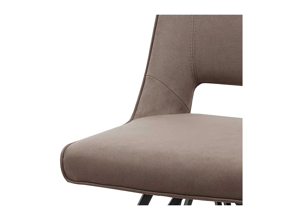 Polsterstühle Esszimmer in Taupe und Schwarz hoher Lehne (2er Set)