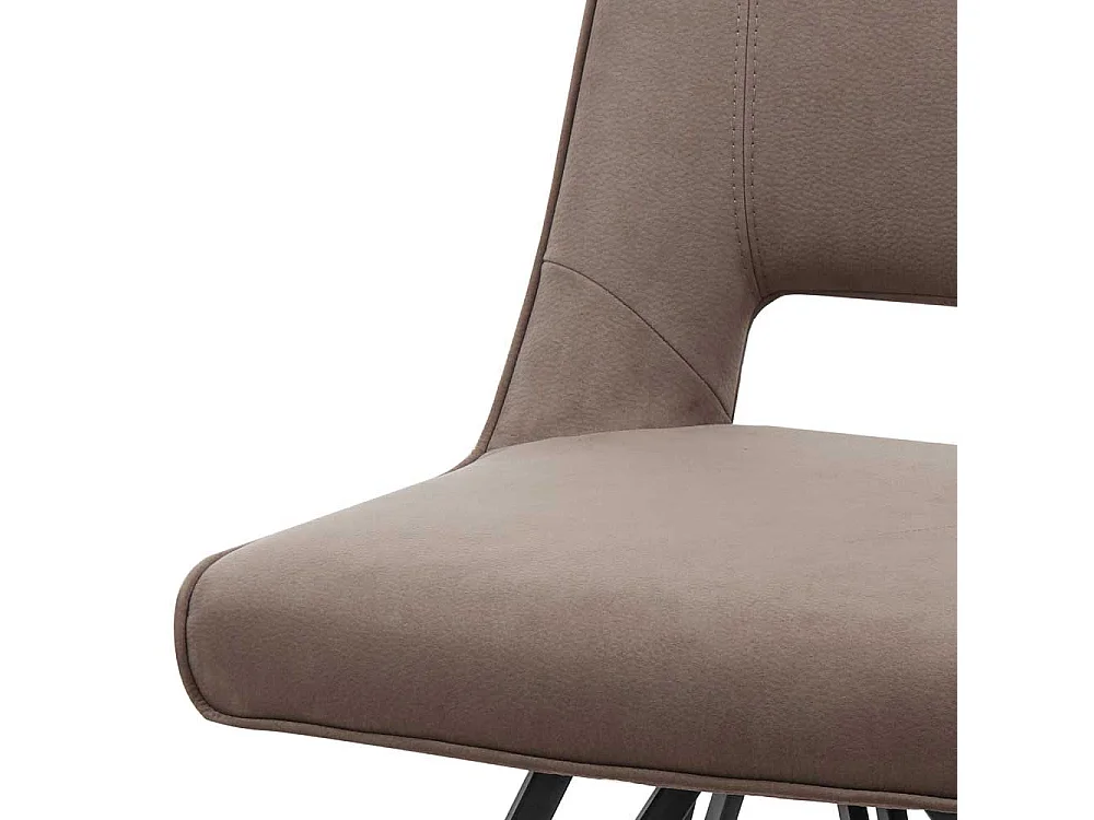 Polsterstühle Esszimmer in Taupe und Schwarz hoher Lehne (2er Set)