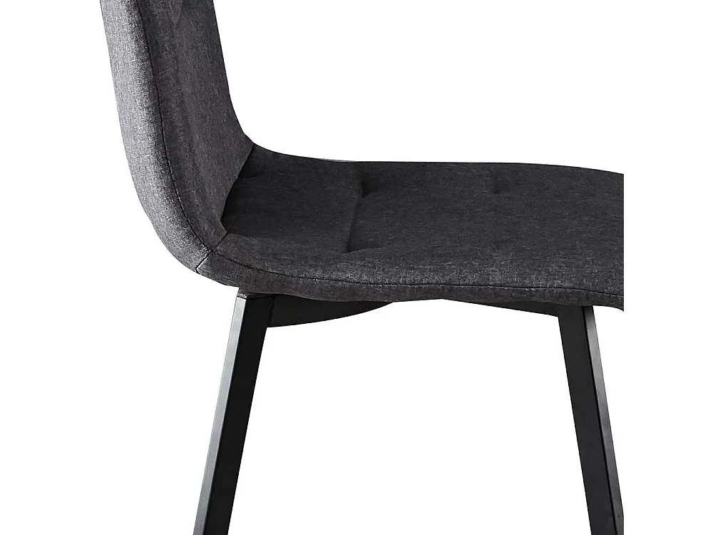 Polsterstühle in Dunkelgrau Webstoff Metallgestell (2er Set)