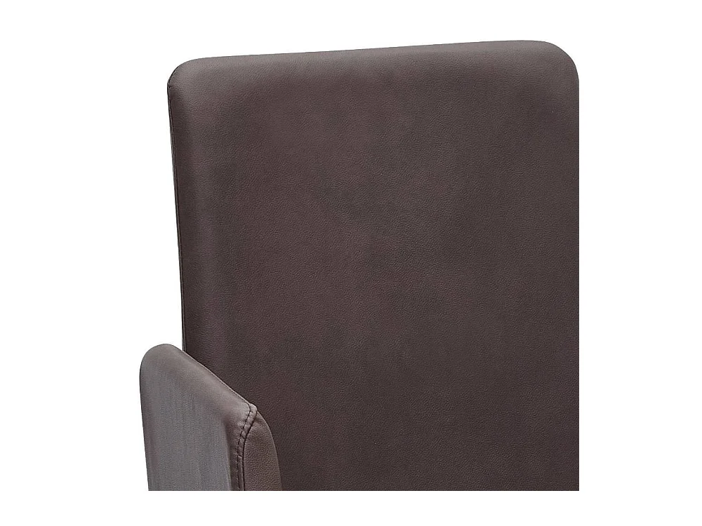 Armlehnstuhl Polsterstuhl in Dunkelbraun aus Microfaser
