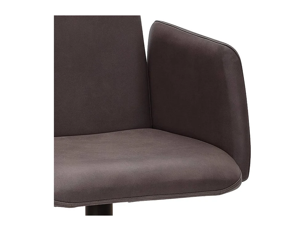 Armlehnstuhl Polsterstuhl in Dunkelbraun aus Microfaser