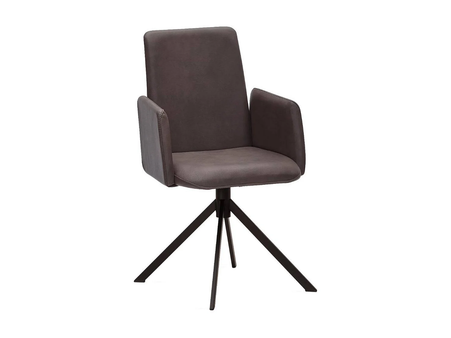 Armlehnstuhl Polsterstuhl in Dunkelbraun aus Microfaser