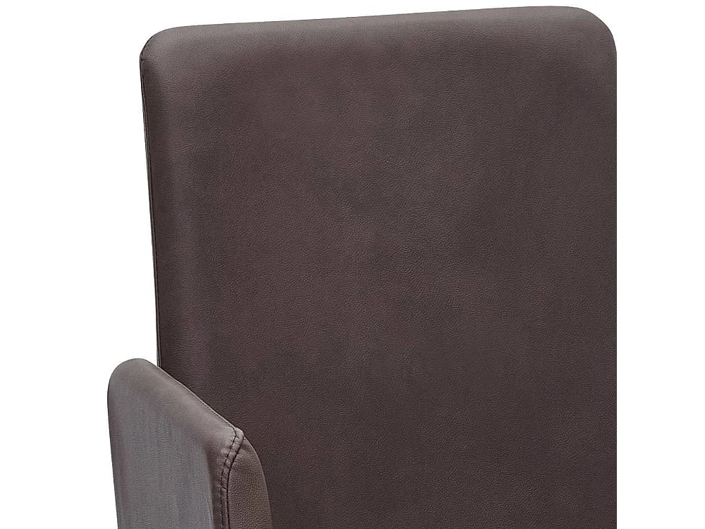 Armlehnstuhl Polsterstuhl in Dunkelbraun aus Microfaser