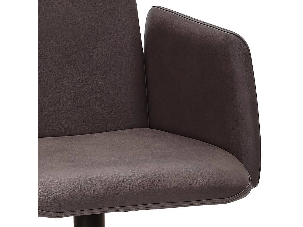 Armlehnstuhl Polsterstuhl in Dunkelbraun aus Microfaser