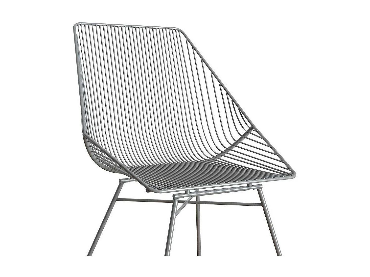 Metall Stuhl Grau in modernem Design 46 cm Sitzhöhe