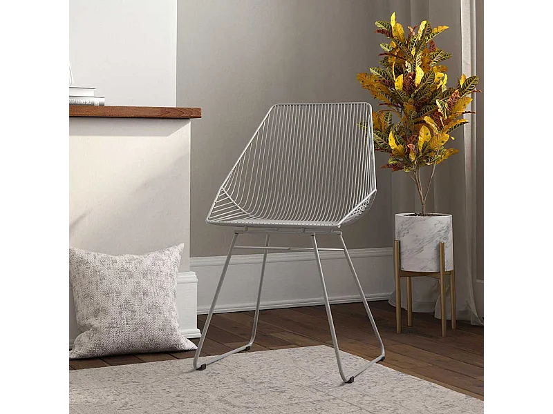 Metall Stuhl Grau in modernem Design 46 cm Sitzhöhe