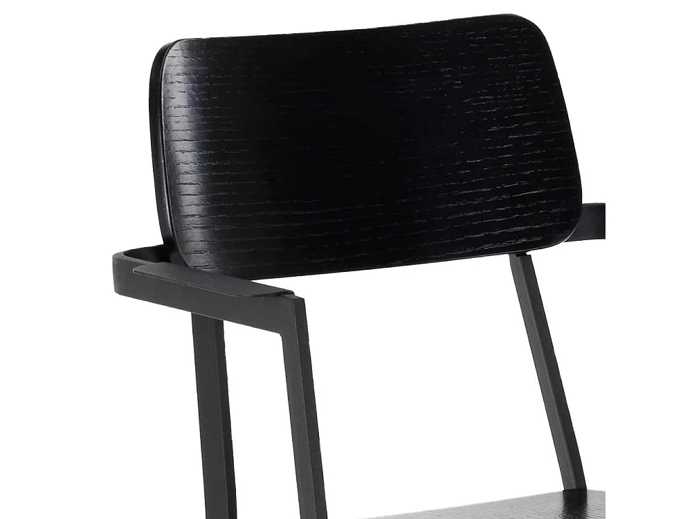 Armlehnen Esstisch Stühle in Schwarz Schichtholz Metall (4er Set)