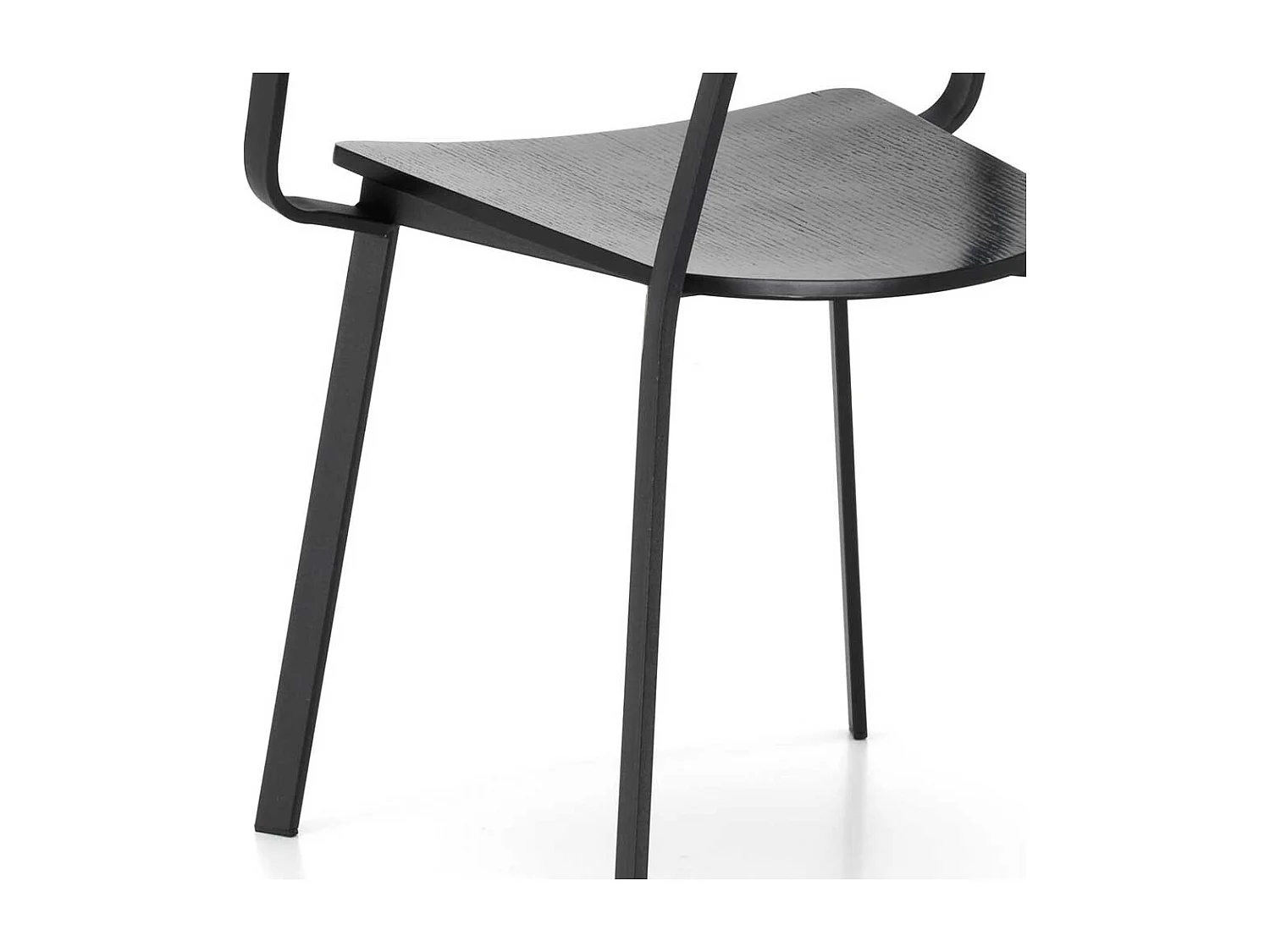 Armlehnen Esstisch Stühle in Schwarz Schichtholz Metall (4er Set)