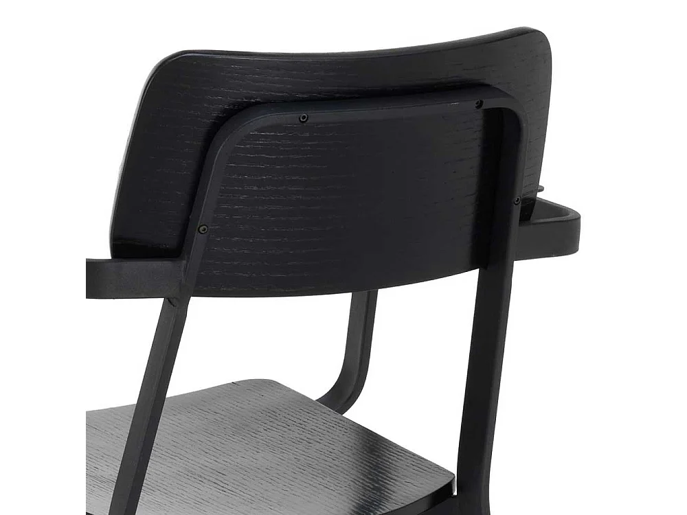 Armlehnen Esstisch Stühle in Schwarz Schichtholz Metall (4er Set)