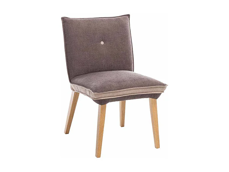 Polsterstuhl Set in Braun Beige Eiche Gestell (2er Set)