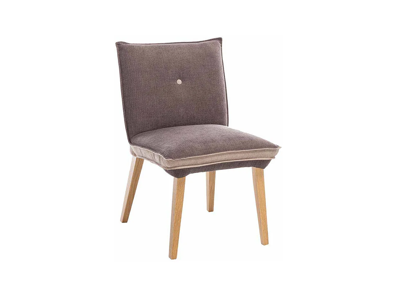 Polsterstuhl Set in Braun Beige Eiche Gestell (2er Set)