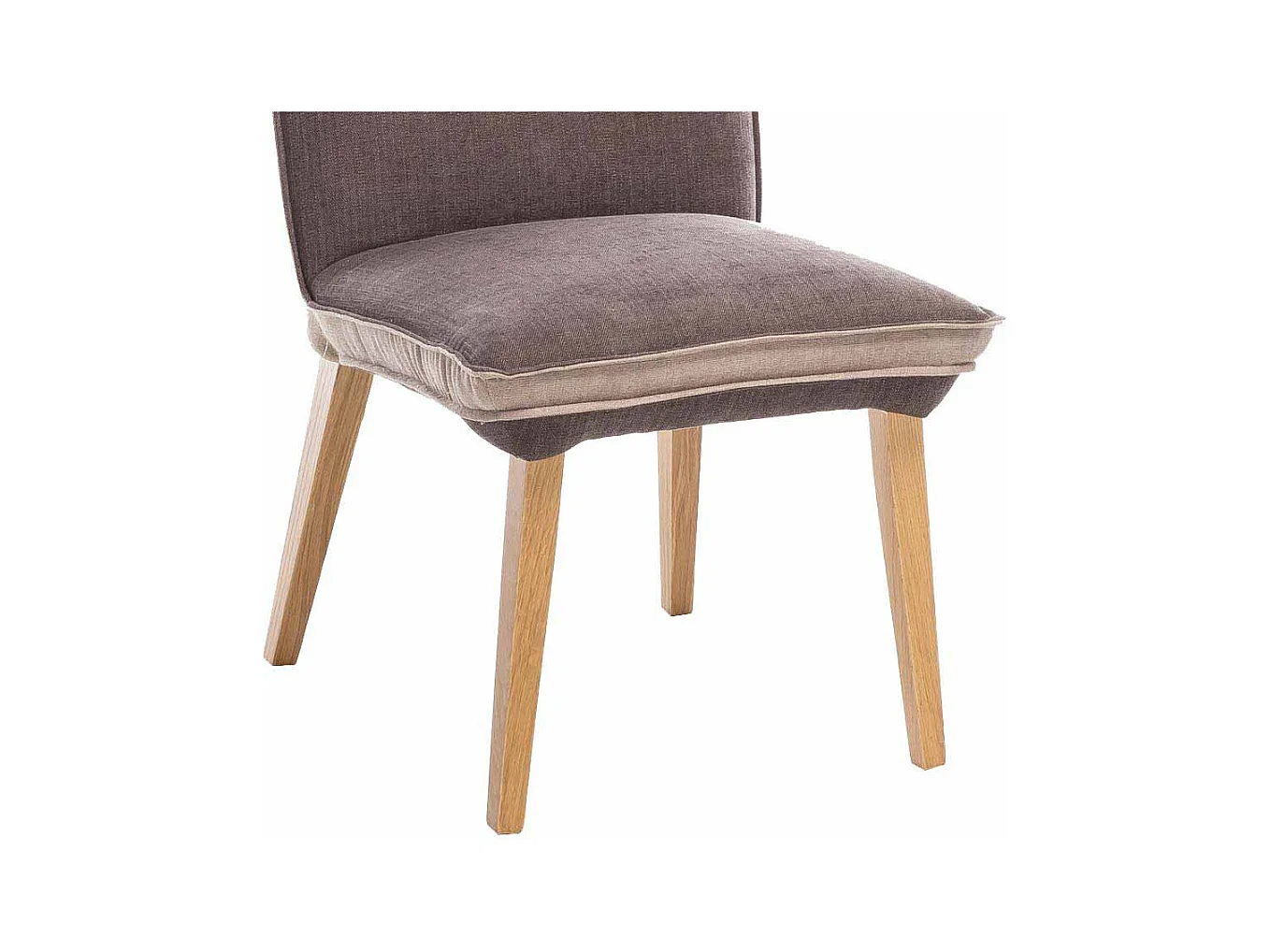 Polsterstuhl Set in Braun Beige Eiche Gestell (2er Set)