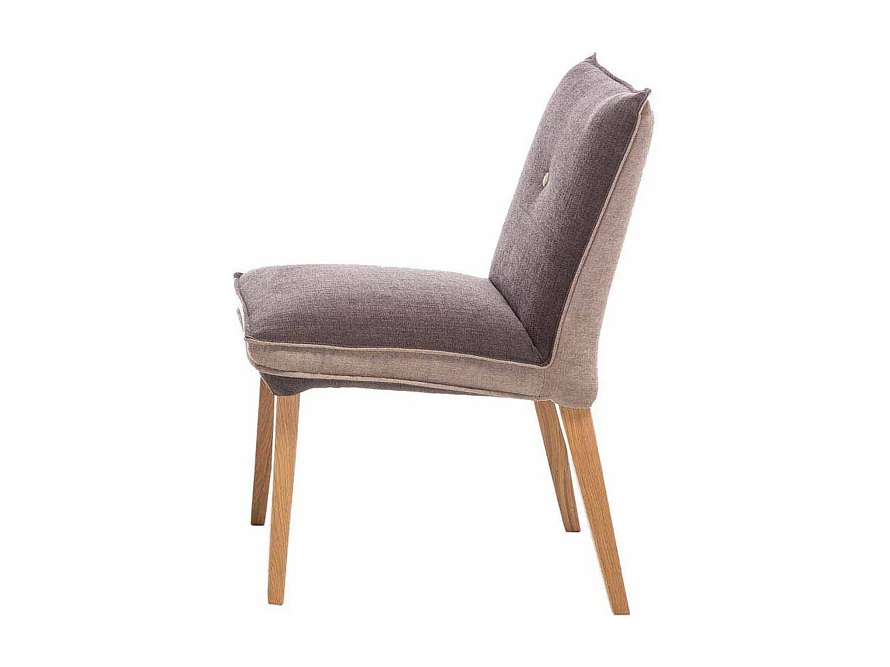 Polsterstuhl Set in Braun Beige Eiche Gestell (2er Set)