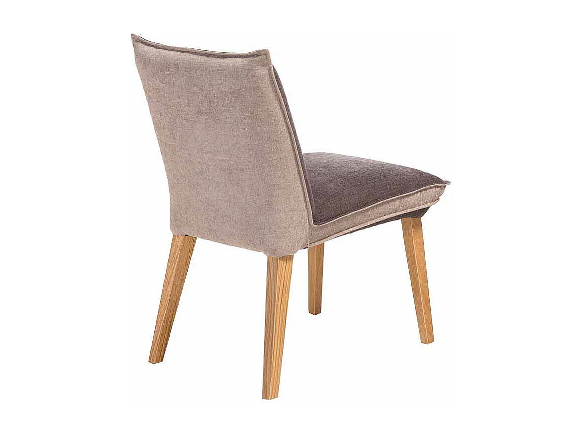 Polsterstuhl Set in Braun Beige Eiche Gestell (2er Set)