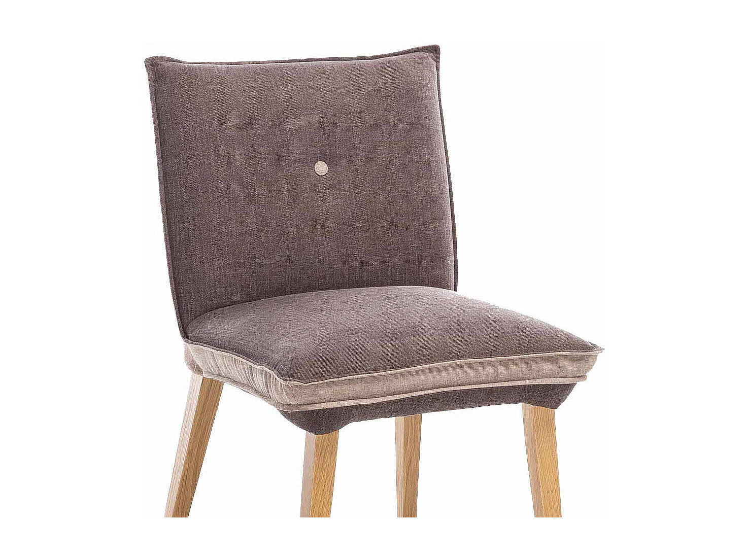 Polsterstuhl Set in Braun Beige Eiche Gestell (2er Set)