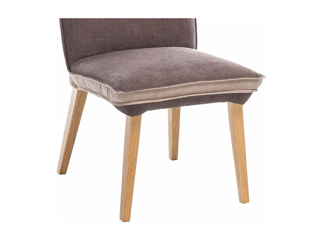 Polsterstuhl Set in Braun Beige Eiche Gestell (2er Set)