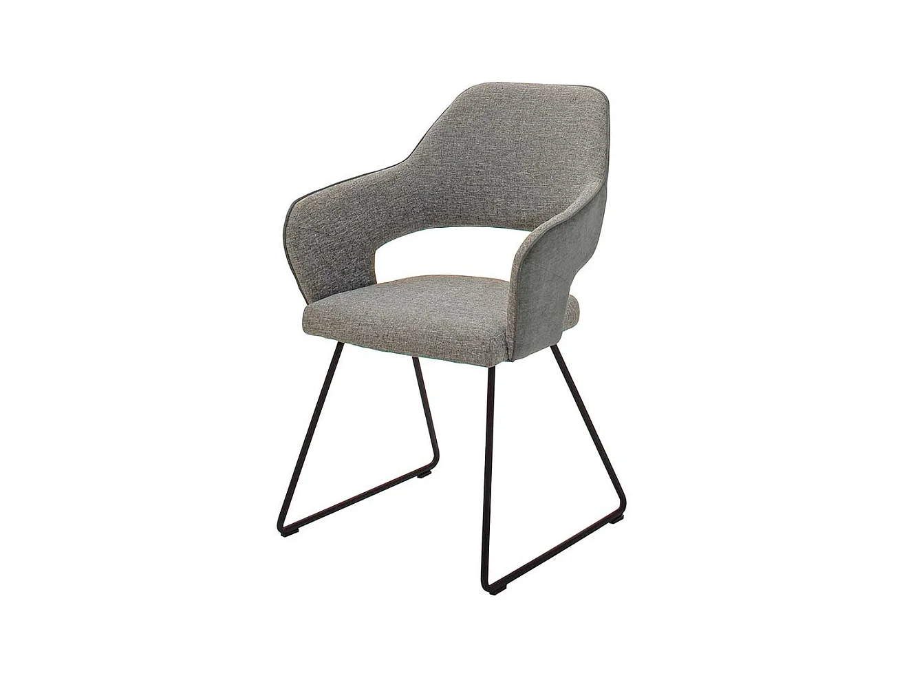 Armlehnen Esstischst�hle in Hellgrau Webstoff Metallgestell (2er Set)