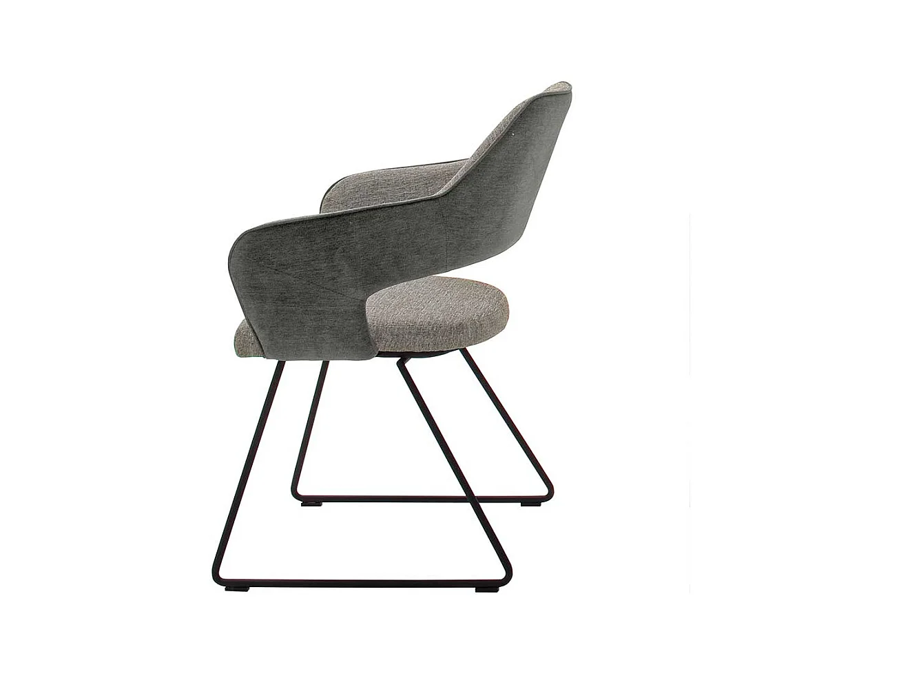 Armlehnen Esstischst�hle in Hellgrau Webstoff Metallgestell (2er Set)