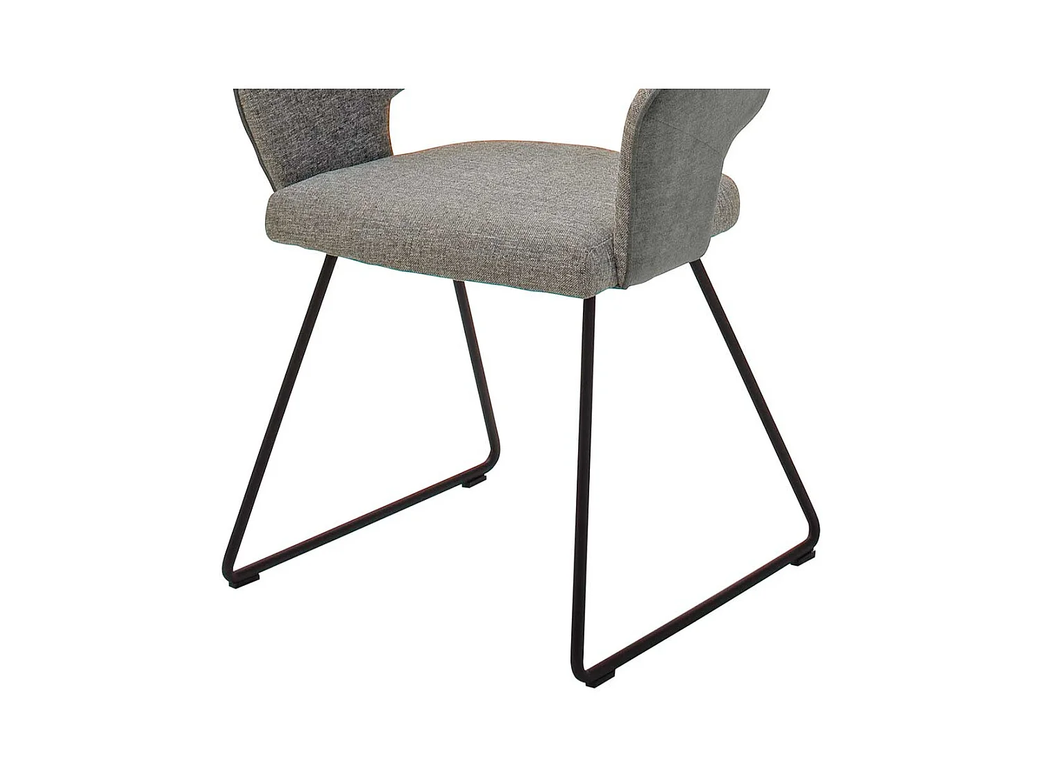 Armlehnen Esstischst�hle in Hellgrau Webstoff Metallgestell (2er Set)