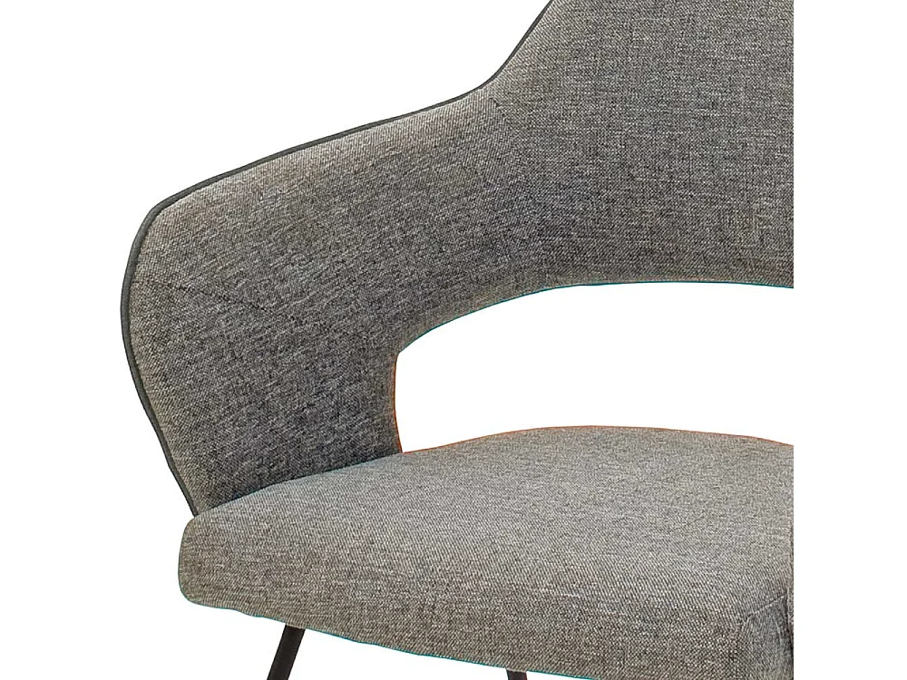 Armlehnen Esstischst�hle in Hellgrau Webstoff Metallgestell (2er Set)