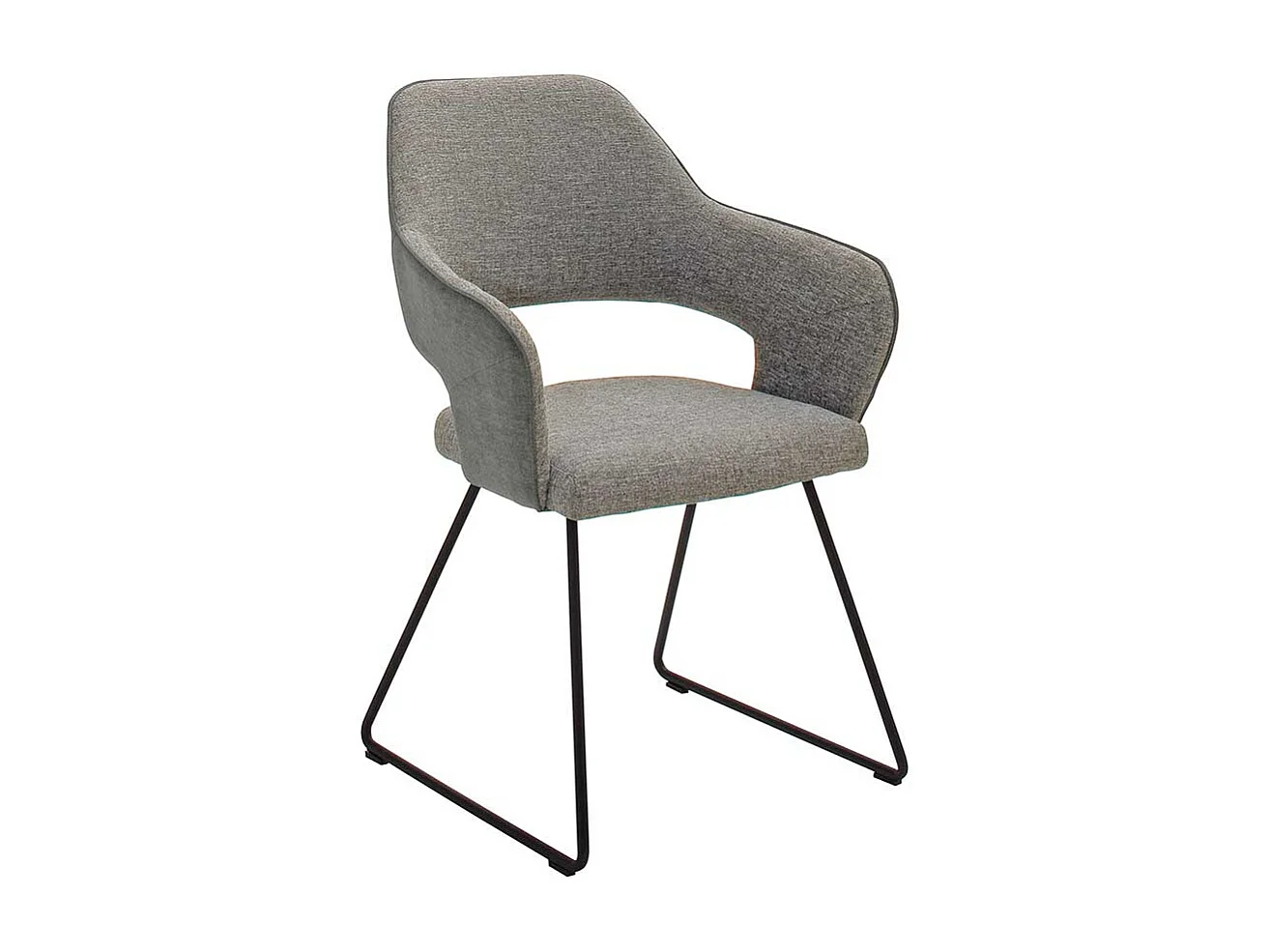 Armlehnen Esstischst�hle in Hellgrau Webstoff Metallgestell (2er Set)