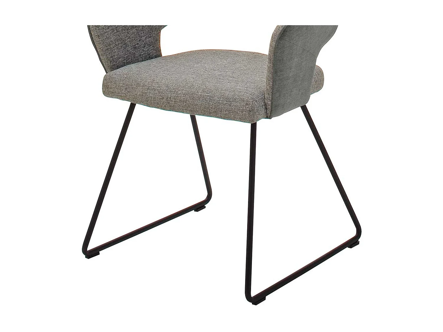 Armlehnen Esstischst�hle in Hellgrau Webstoff Metallgestell (2er Set)