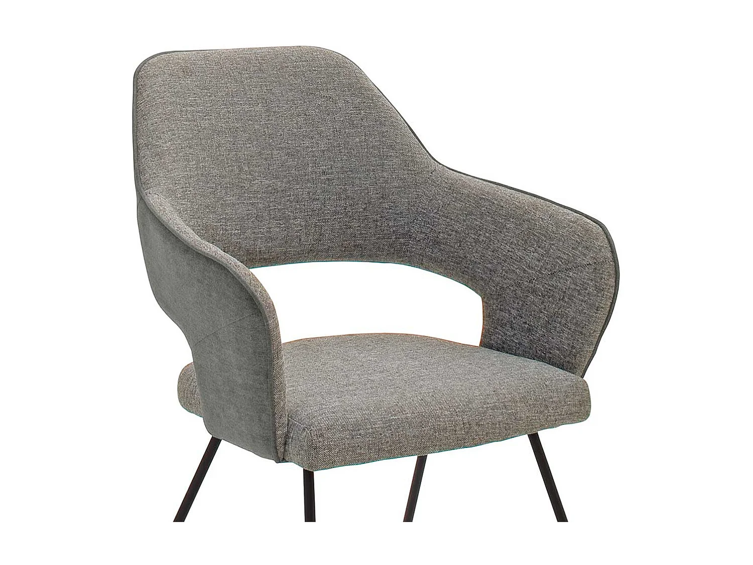 Armlehnen Esstischst�hle in Hellgrau Webstoff Metallgestell (2er Set)