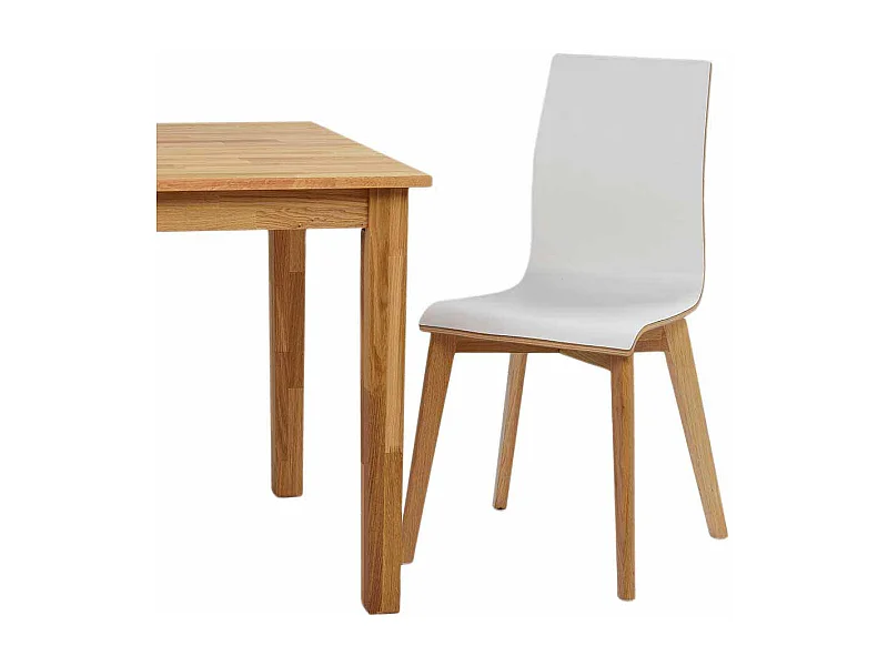 Hochlehner in Weiß und Eiche Naturfarben modern (2er Set)