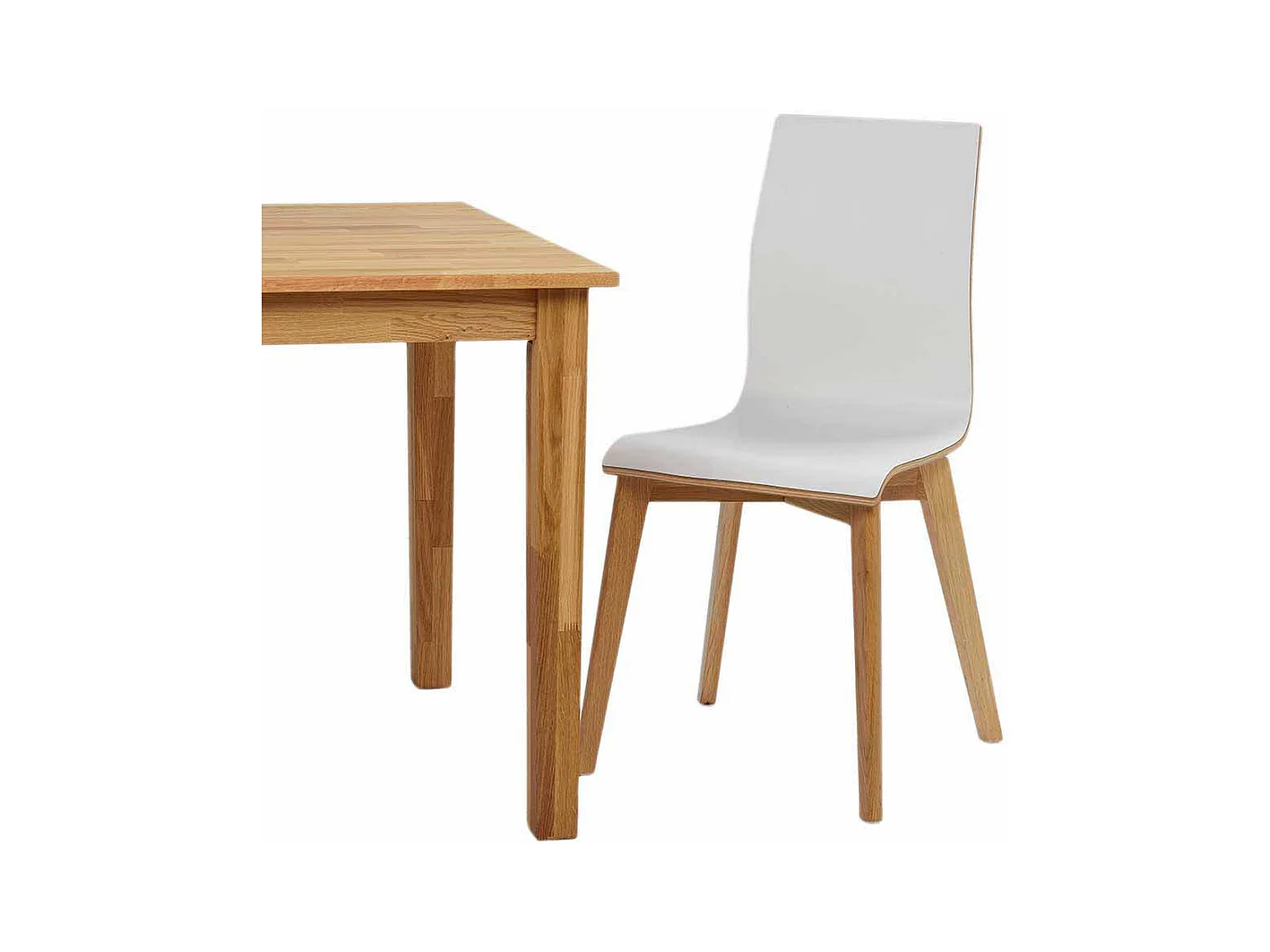 Hochlehner in Weiß und Eiche Naturfarben modern (2er Set)