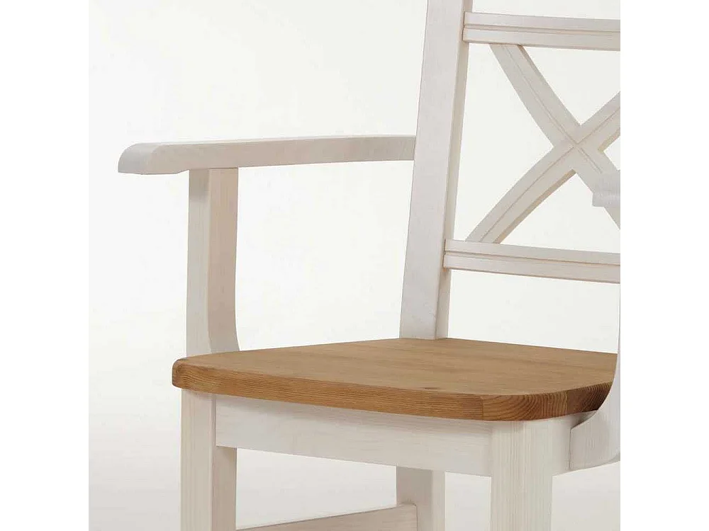 Armlehnstuhl aus Kiefer Massivholz Armlehnen (2er Set)