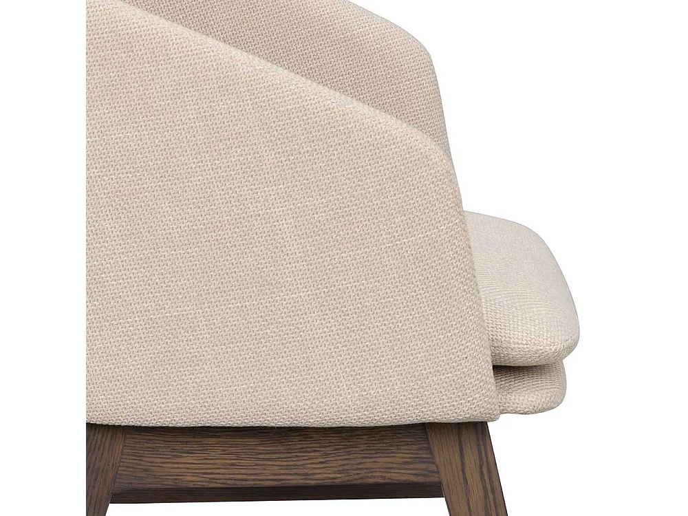 Armlehnenstuhl Set in Beige und Braun Gestell aus Massivholz (2er Set)