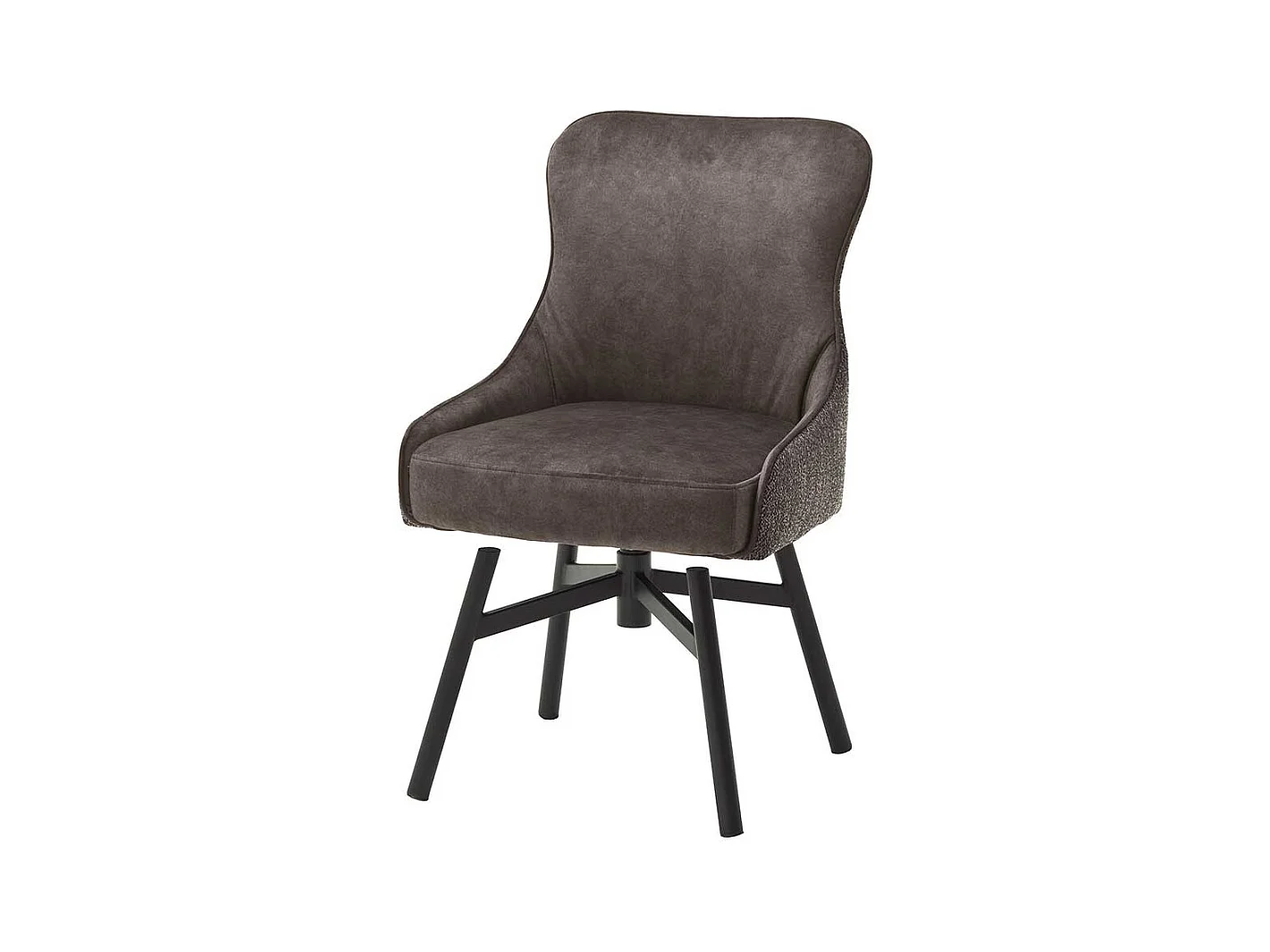 Drehbare Polsterst�hle in Hellbraun Stoff modern (2er Set)