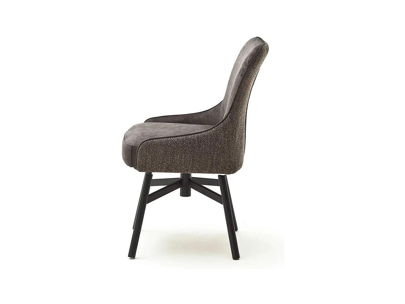 Drehbare Polsterst�hle in Hellbraun Stoff modern (2er Set)